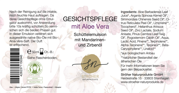 Gesichtspflege mit Aloevera