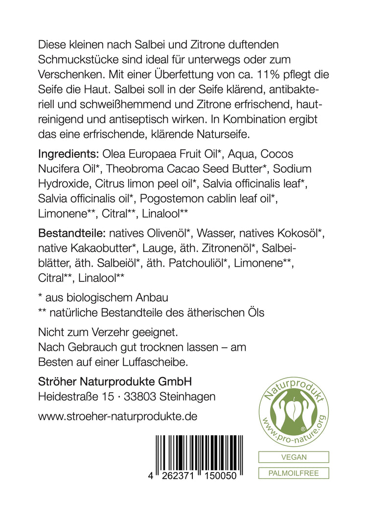 kleine Seife mit Salbei und Zitrone